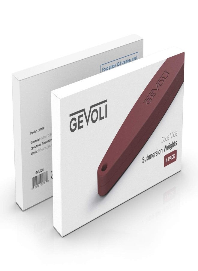 Gevoli أوزان جيفولي للطهي بتقنية سوس ڤيد، عبوة من 4 قطع (مقاومة للبقع) - أوزان أكياس الطهي بالغمر - غمر أفضل للطعام مقارنةً بالرفوف - سيليكون آمن غذائيًا وخالٍ من مادة BPA - Image 4